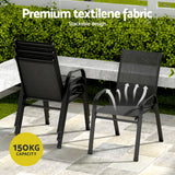Gardeon 7PC Outdoor Dining Set Table and Chairs Patio Furniture Bistro Set Garden Black