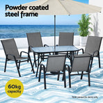 Gardeon 7PC Outdoor Dining Set Table and Chairs Patio Furniture Bistro Set Garden Grey, image 4