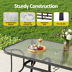 Gardeon 7PC Outdoor Dining Set Table and Chairs Patio Furniture Bistro Set Garden Grey, image 6