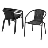 Gardeon Outdoor Dining Set 5 Piece Steel Stackable Chairs Table Patio Furniture - Top-Down View