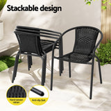 Gardeon Outdoor Dining Set 5 Piece Steel Stackable Chairs Table Patio Furniture - 45-Degree Angle