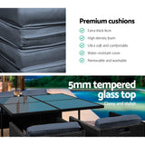 Gardeon Outdoor Dining Set 5 Piece Wicker Table Chairs Setting Black - 45-Degree Angle