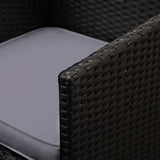 Gardeon Outdoor Dining Set 5 Piece Wicker Table Chairs Setting Black - Close-Up Angle