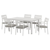 Gardeon Outdoor Dining Set 7 Piece Aluminum Table Chairs Setting White - Close-Up Angle