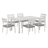 Gardeon Outdoor Dining Set 7 Piece Aluminum Table Chairs Setting White - Side View
