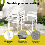 Gardeon Outdoor Dining Set 7 Piece Aluminum Table Chairs Setting White - 45-Degree Angle