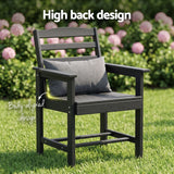 Gardeon 7 Piece Outdoor Dining Set Patio HDPE Table and Chairs Garden Furniture - Close-Up Angle