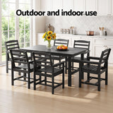 Gardeon 7 Piece Outdoor Dining Set Patio HDPE Table and Chairs Garden Furniture - Extra Image