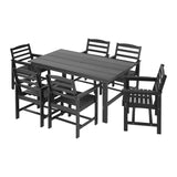 Gardeon 7 Piece Outdoor Dining Set Patio HDPE Table and Chairs Garden Furniture - Extra Image