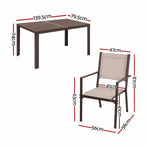 Gardeon 7PCS Outdoor Dining Set Patio Furniture Table and Chairs Garden Coffee