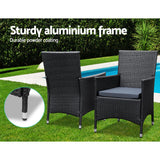 Gardeon Outdoor Dining Set 9 Piece Wicker Lounge Setting Black - 45-Degree Angle