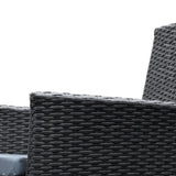 Gardeon Outdoor Dining Set 9 Piece Wicker Lounge Setting Black - Close-Up Angle