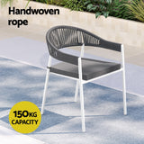 Gardeon Outdoor Dining Set 9 Piece Steel Table Chairs Setting White - 45-Degree Angle
