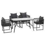 Gardeon 5PC Outdoor Dining Set Table and Chairs Patio Furniture Garden Bistro Set Black - Side View