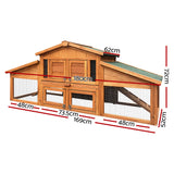 i.Pet Chicken Coop Rabbit Hutch 169cm x 52cm x 72cm Large House Outdoor Wooden Run Cage - Front View