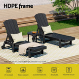 Gardeon Sun Lounge Beach Chair HDPE Adirondack Lounger Patio Outdoor Furniture with Wheels Black - Top-Down View