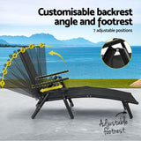 Gardeon Sun Lounge Outdoor Lounger Aluminium Folding Beach Chair Camping Patio - 45-Degree Angle