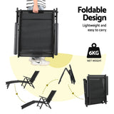 Gardeon Sun Lounge Outdoor Lounger Aluminium Folding Beach Chair Camping Patio - Rear View