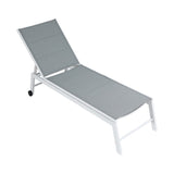 Gardeon Sun Lounger Chaise Lounge Wheels Patio Furniture Outdoor Setting White - Side View