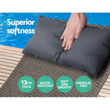Gardeon Sun Lounge Wicker Lounger Outdoor Furniture Beach Armchair Adjustable Grey&Beige - 45-Degree Angle