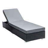 Gardeon Sun Lounge Wicker Lounger Outdoor Furniture Day Bed Adjustable Rattan Garden Cover - Low Angle