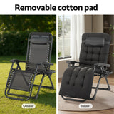 Gardeon Sun Lounge Lounger Folding Camping Zero Gravity Chair Outdoor Furniture - 45-Degree Angle