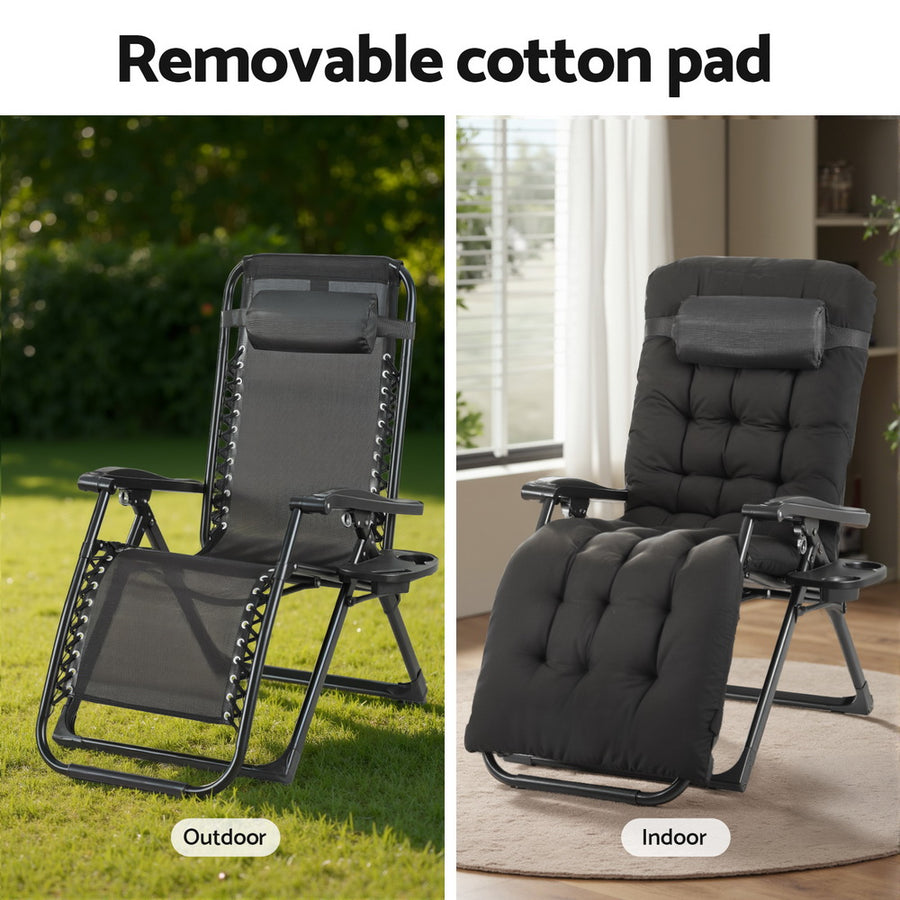 Gardeon Sun Lounge Lounger Folding Camping Zero Gravity Chair Outdoor Furniture, image 5