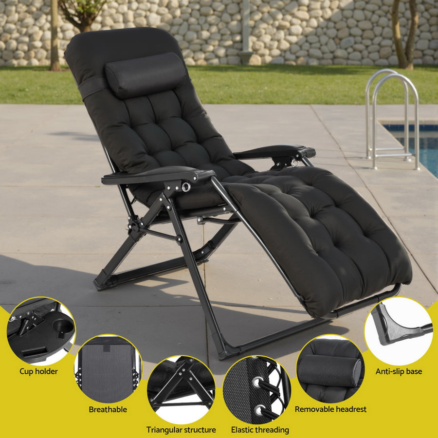 Gardeon Sun Lounge Lounger Folding Camping Zero Gravity Chair Outdoor Furniture, image 6