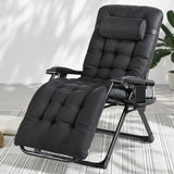 Gardeon Sun Lounge Lounger Folding Camping Zero Gravity Chair Outdoor Furniture - Close-Up Angle