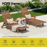 Gardeon Sun Lounge Lounger Beach Chair HDPE Patio Outdoor Furniture with Wheels Brown - Top-Down View