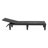 Gardeon Sun Lounge Adjustable Recliner Patio Outdoor Furniture Lightweight Black - Side View
