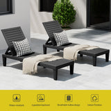 Gardeon Sun Lounge Adjustable Recliner Patio Outdoor Furniture Lightweight Black - Top-Down View