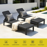 Gardeon Sun Lounge Adjustable Lounger Patio Outdoor Furniture Lightweight Black - Top-Down View
