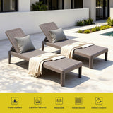 Gardeon Sun Lounge Adjustable Lounger Patio Outdoor Furniture Lightweight Brown - Top-Down View