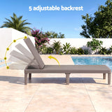 Gardeon Sun Lounge Adjustable Lounger Patio Outdoor Furniture Lightweight Brown - 45-Degree Angle