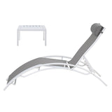 Gardeon 3PC Sun Lounge Outdoor Lounger Table Chairs Steel Patio Furniture Garden