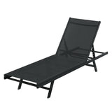 Gardeon Sun Lounge Outdoor Lounger Steel Beach Chair Patio Furniture Black - Close-Up Angle
