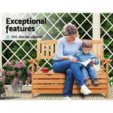Gardeon Outdoor Storage Bench Box Wooden Garden Chair 2 Seat Timber Furniture - 45-Degree Angle
