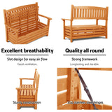 Gardeon Outdoor Storage Bench Box Wooden Garden Chair 2 Seat Timber Furniture - Rear View