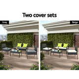 Gardeon Outdoor Sofa Set Wicker Lounge Setting Table and Chairs Patio Furniture - Top-Down View