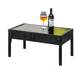 Gardeon Outdoor Sofa Set Wicker Lounge Setting Table and Chairs Storage Cover - Side View