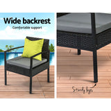 Gardeon Outdoor Sofa Set Wicker Lounge Setting Table and Chairs Storage Cover - 45-Degree Angle