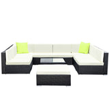 Gardeon 10-Piece Outdoor Sofa Set Wicker Couch Lounge Setting Cover - Side View