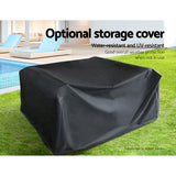 Gardeon 11PC Sofa Set with Storage Cover Outdoor Furniture Wicker - Close-Up Angle