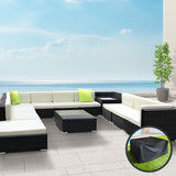 Gardeon 12PC Sofa Set with Storage Cover Outdoor Furniture Wicker - Low Angle