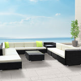 Gardeon 12PC Outdoor Furniture Sofa Set Wicker Garden Patio Lounge - Low Angle