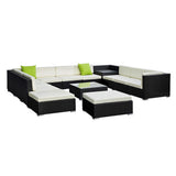 Gardeon 13-Piece Outdoor Sofa Set Wicker Couch Lounge Setting Cover - Close-Up Angle