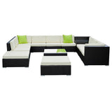Gardeon 13-Piece Outdoor Sofa Set Wicker Couch Lounge Setting Cover - Side View