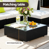 Gardeon 13-Piece Outdoor Sofa Set Wicker Couch Lounge Setting Cover - 45-Degree Angle