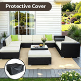 Gardeon 13-Piece Outdoor Sofa Set Wicker Couch Lounge Setting Cover - Rear View